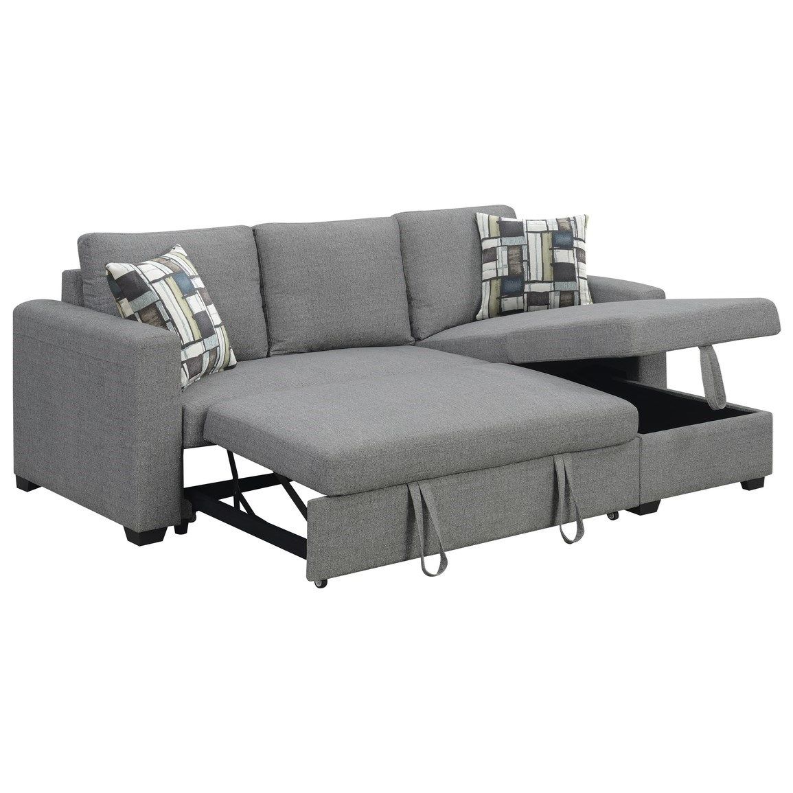 Langley 2 Piece Sectional With Reversible Chaise | Sadler Intended For Palisades Reversible Small Space Sectional Sofas With Storage (View 9 of 15)