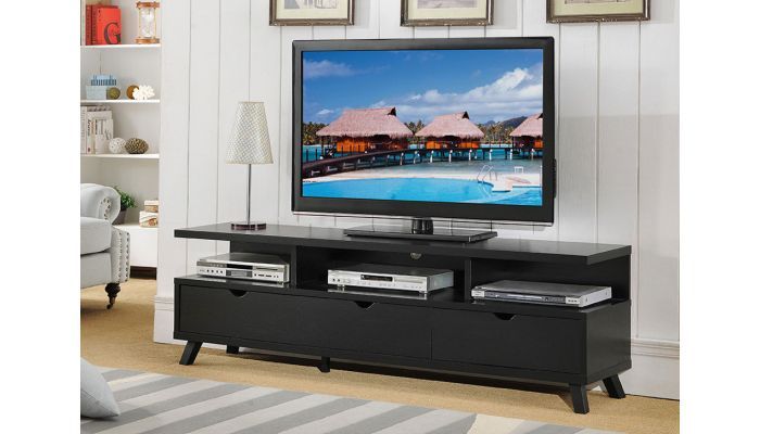 Lanie 70 Inch Black Tv Stand For Tv Stands For 70 Inch Tvs (View 12 of 15)