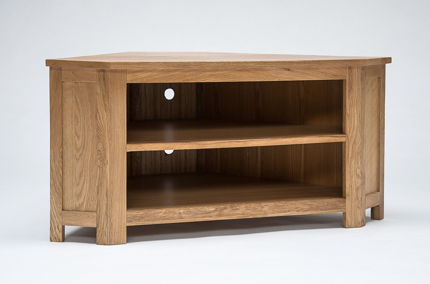 Lansdown Oak Low Corner Tv Cabinet For Up To 46 | Corner For Low Oak Tv Stands (View 2 of 15)