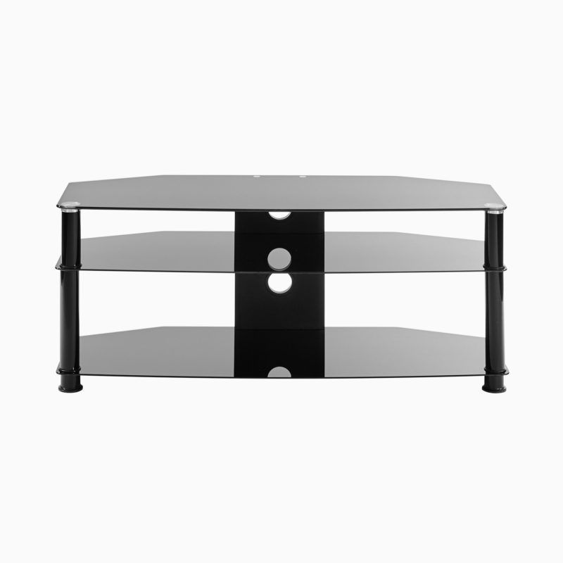 Large Black Corner Tv Stand Up To 60 Inch Tv | Mmt Db1150 For Glass Front Tv Stands (View 12 of 15)