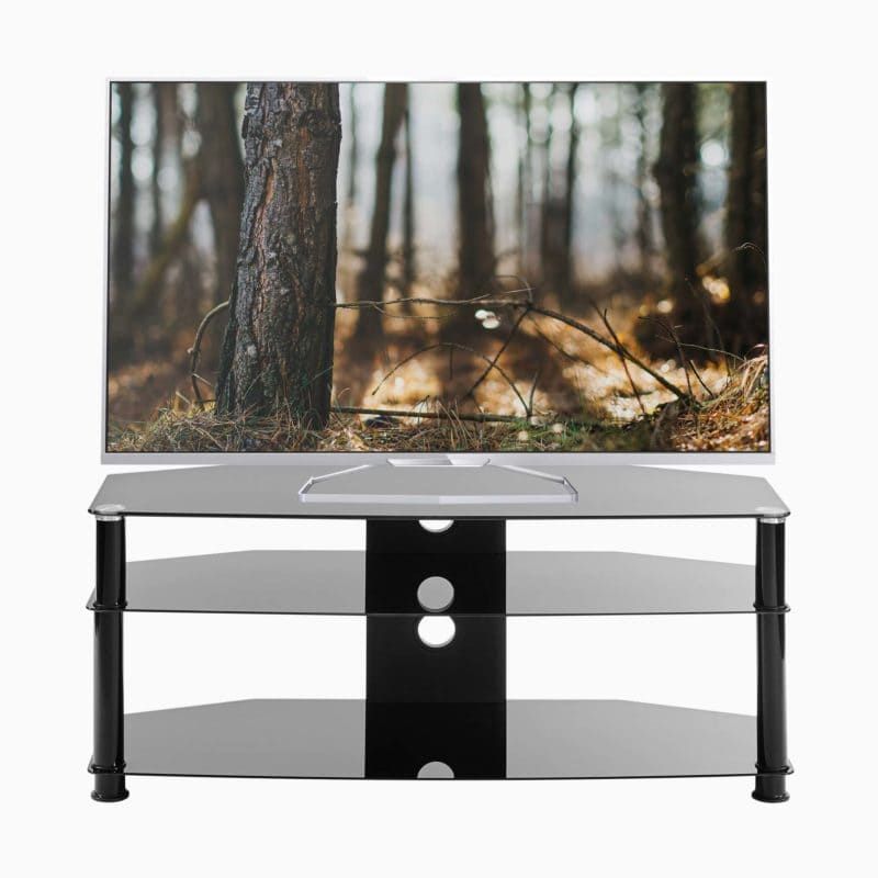 Large Black Corner Tv Stand Up To 60 Inch Tv | Mmt Db1150 With Regard To Black Corner Tv Stands For Tvs Up To  (View 12 of 15)
