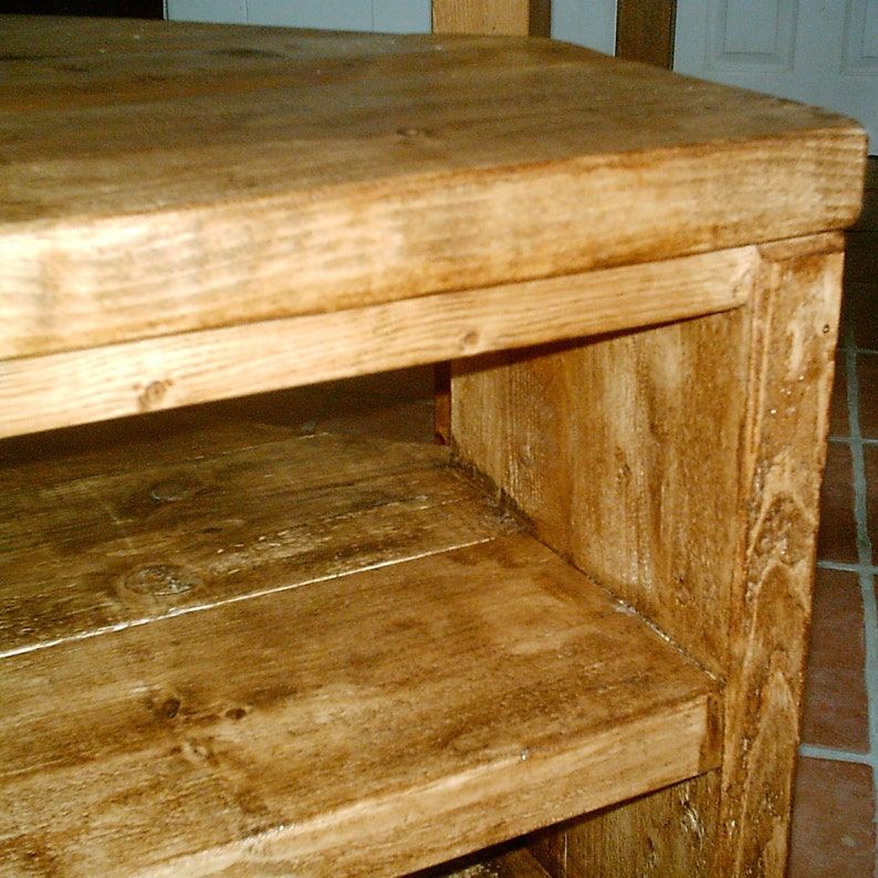 Large Hand Made Rustic Corner Tv Unit In Thick Solid Wood With Regard To Chunky Wood Tv Unit (View 11 of 15)