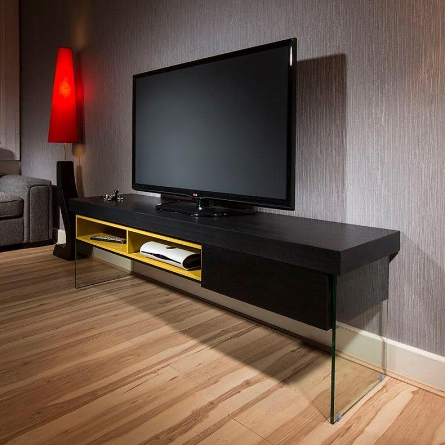 Large Tv/television Stand/cabinet/cabinets/unit Dark Grey Inside Yellow Tv Stands (View 13 of 15)