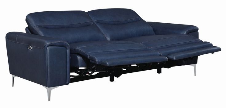 Largo Ink Blue Sofa 603391p Coaster Furniture Recliners In With Bloutop Upholstered Sectional Sofas (View 2 of 15)
