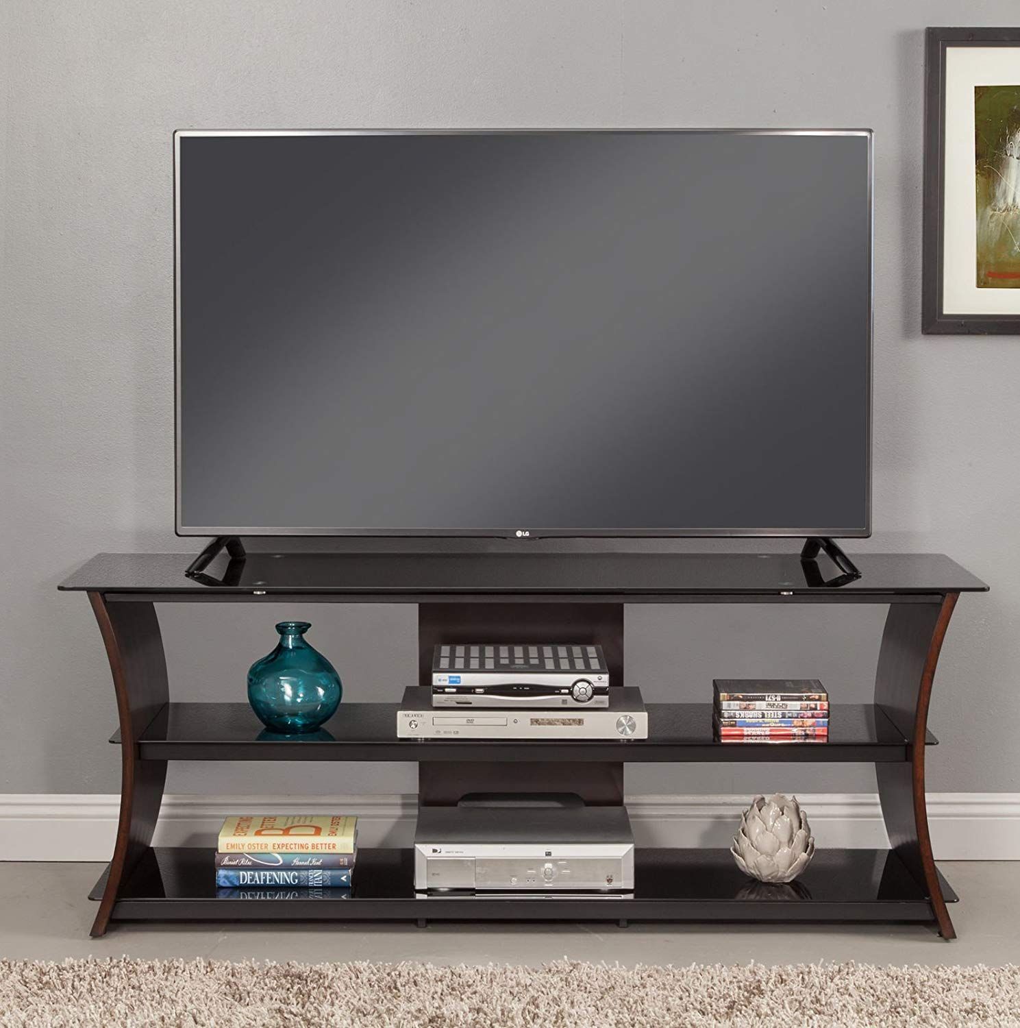 Latitude Run Pinkerton 55 Tv Stand Features Large Open Within Tv Stands With Cable Management For Tvs Up To 55" (View 6 of 15)