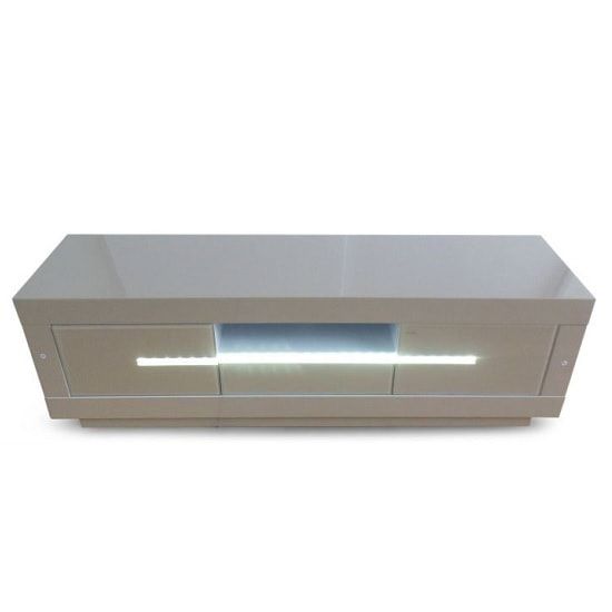 Laurent Contemporary Tv Stand In Cream High Gloss With Led Inside Cream Tv Cabinets (Photo 15 of 15)