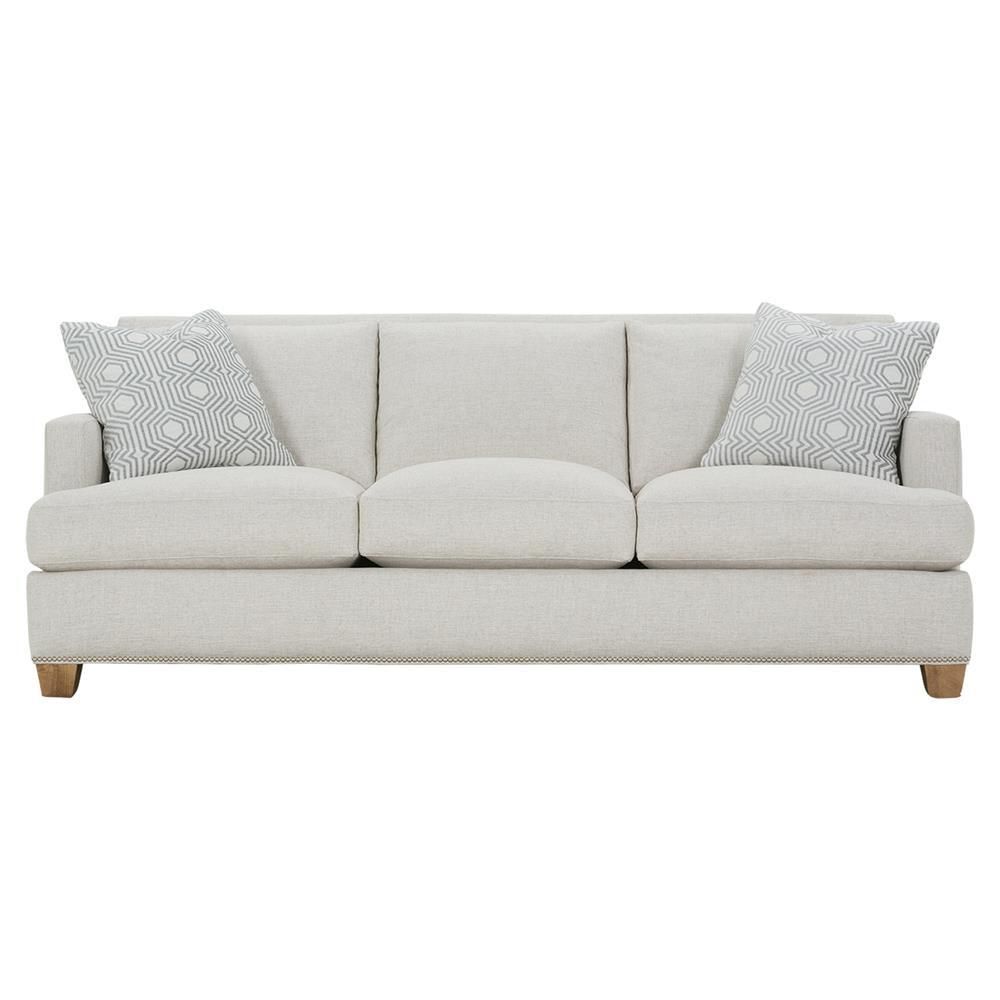 Leandra Modern Classic Grey Upholstered Nailhead Trim Sofa With Radcliff Nailhead Trim Sectional Sofas Gray (Photo 13 of 15)