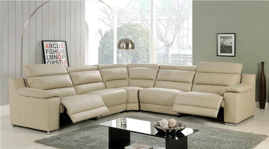 Leather Beige Sectional Sofa : Home Ideas Collection With Regard To 4pc Beckett Contemporary Sectional Sofas And Ottoman Sets (View 3 of 15)