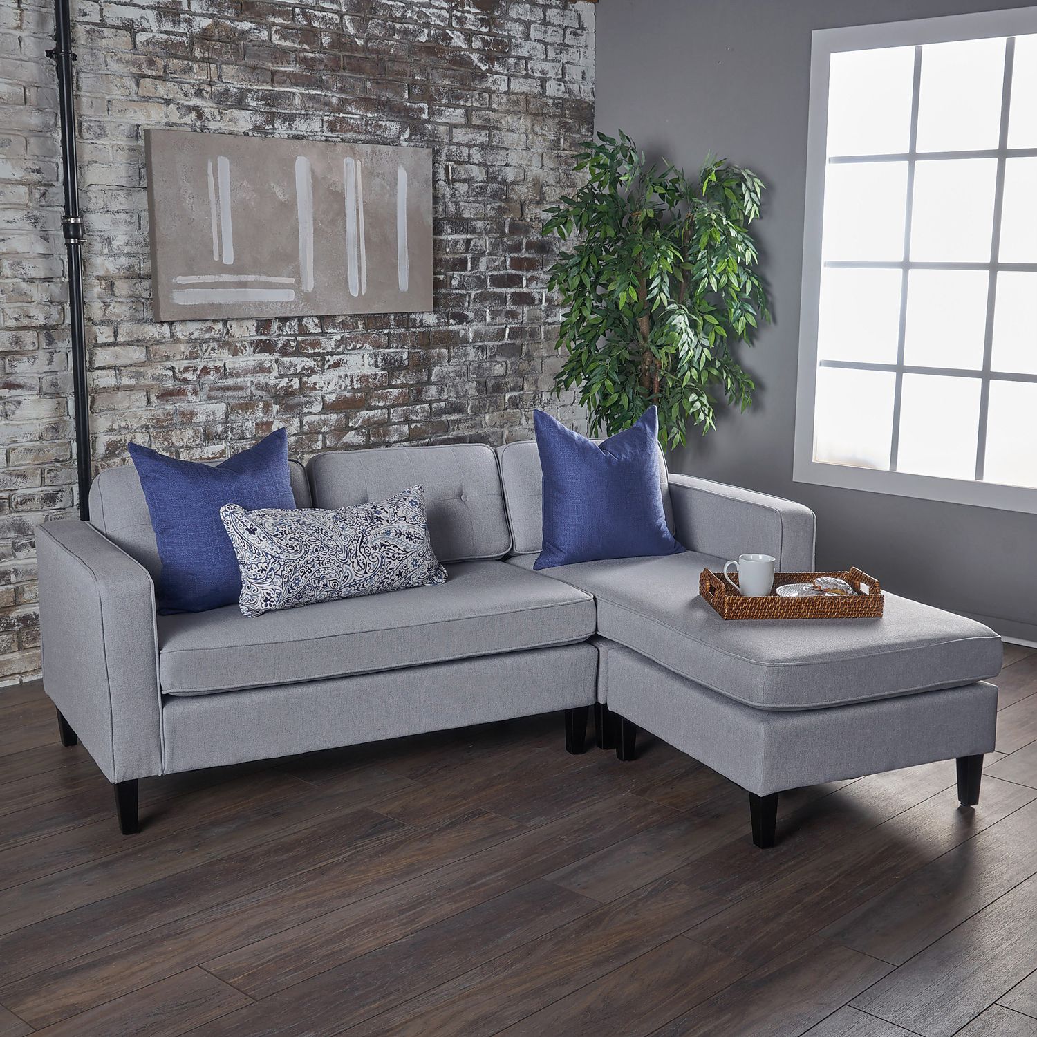 Light Gray Wilder Chaise Sectional Sofa – Pier1 Intended For Sectional Sofas In Gray (View 4 of 15)