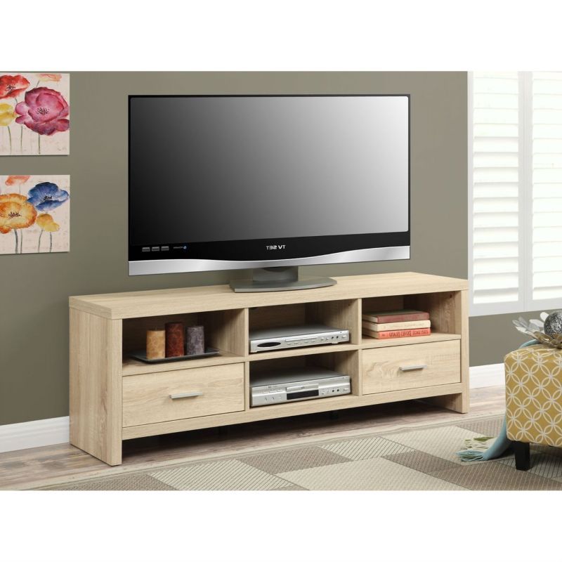 Light Wood Grain Modern 60 Inch Tv Stand Entertainment Inside Modern Tv Stands For 60 Inch Tvs (Photo 2 of 15)