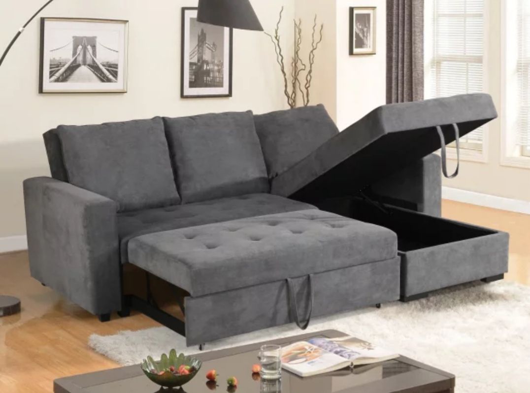 Livi King Size Sectional Sofa Bed – Reversible Chaise With Prato Storage Sectional Futon Sofas (View 1 of 15)