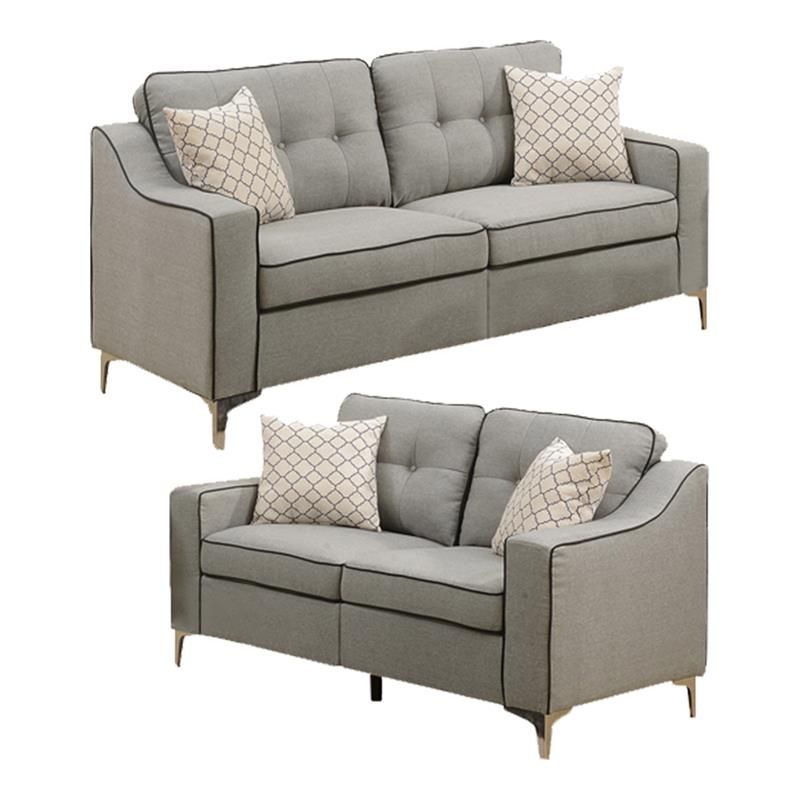 Living Room Sets: Sofa Sets With Couch And Loveseat For 2pc Maddox Left Arm Facing Sectional Sofas With Cuddler Brown (View 3 of 15)