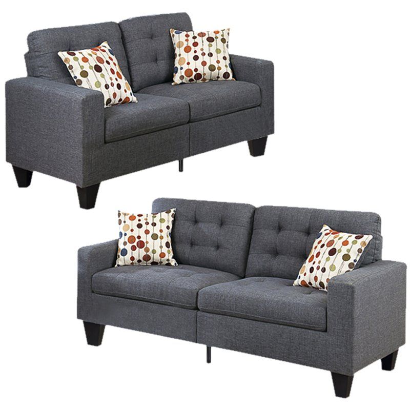 Living Room Sets: Sofa Sets With Couch And Loveseat Throughout 2pc Maddox Right Arm Facing Sectional Sofas With Cuddler Brown (Photo 8 of 15)