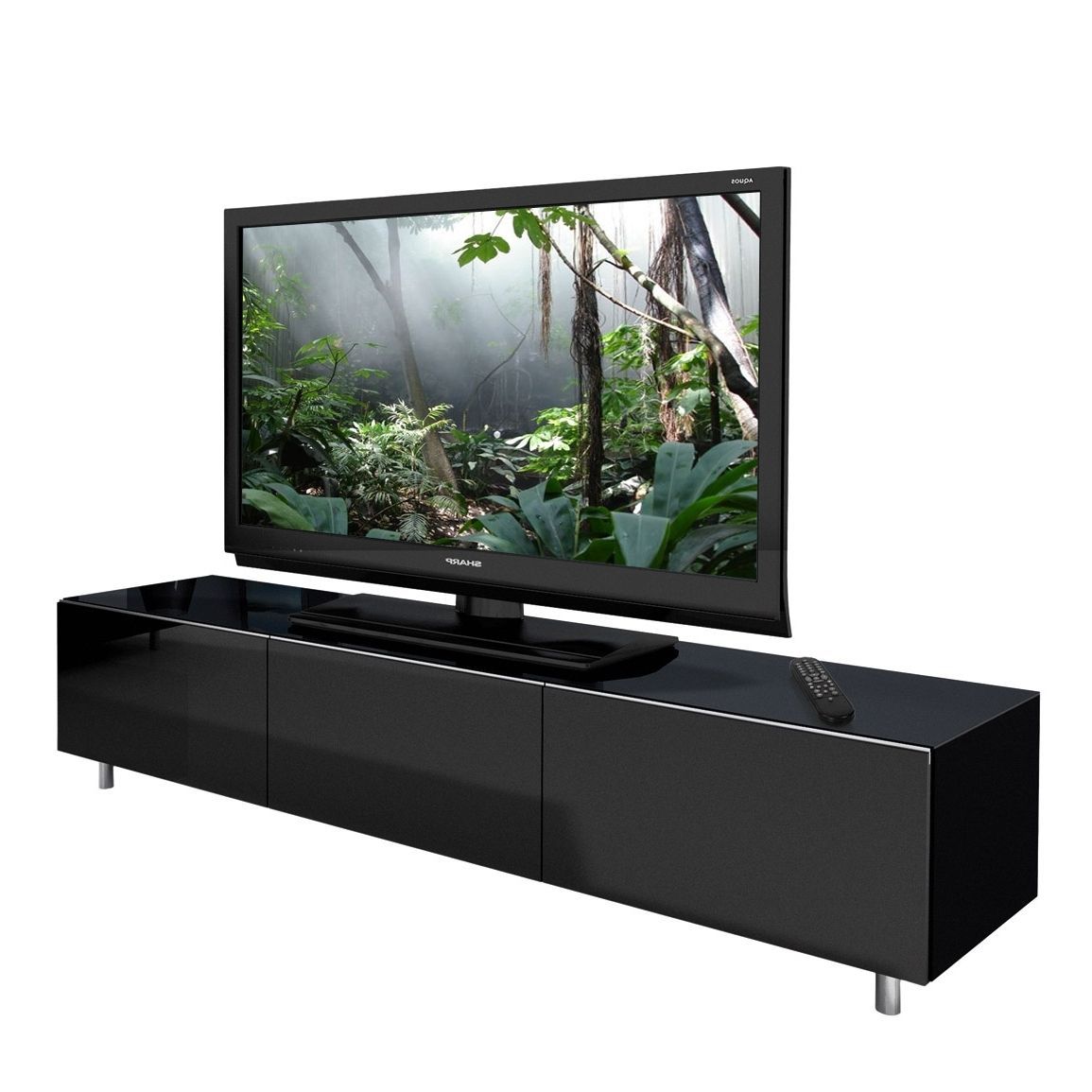 Long Black Gloss Tv Unit | Tv Stand Wood, Tv Stand, Black Pertaining To Black Gloss Tv Units (View 4 of 15)