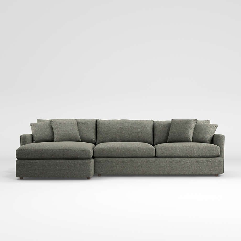 Lounge Ii Steel Grey Sectional Sofa + Reviews | Crate And Inside Setoril Modern Sectional Sofa Swith Chaise Woven Linen (View 8 of 15)