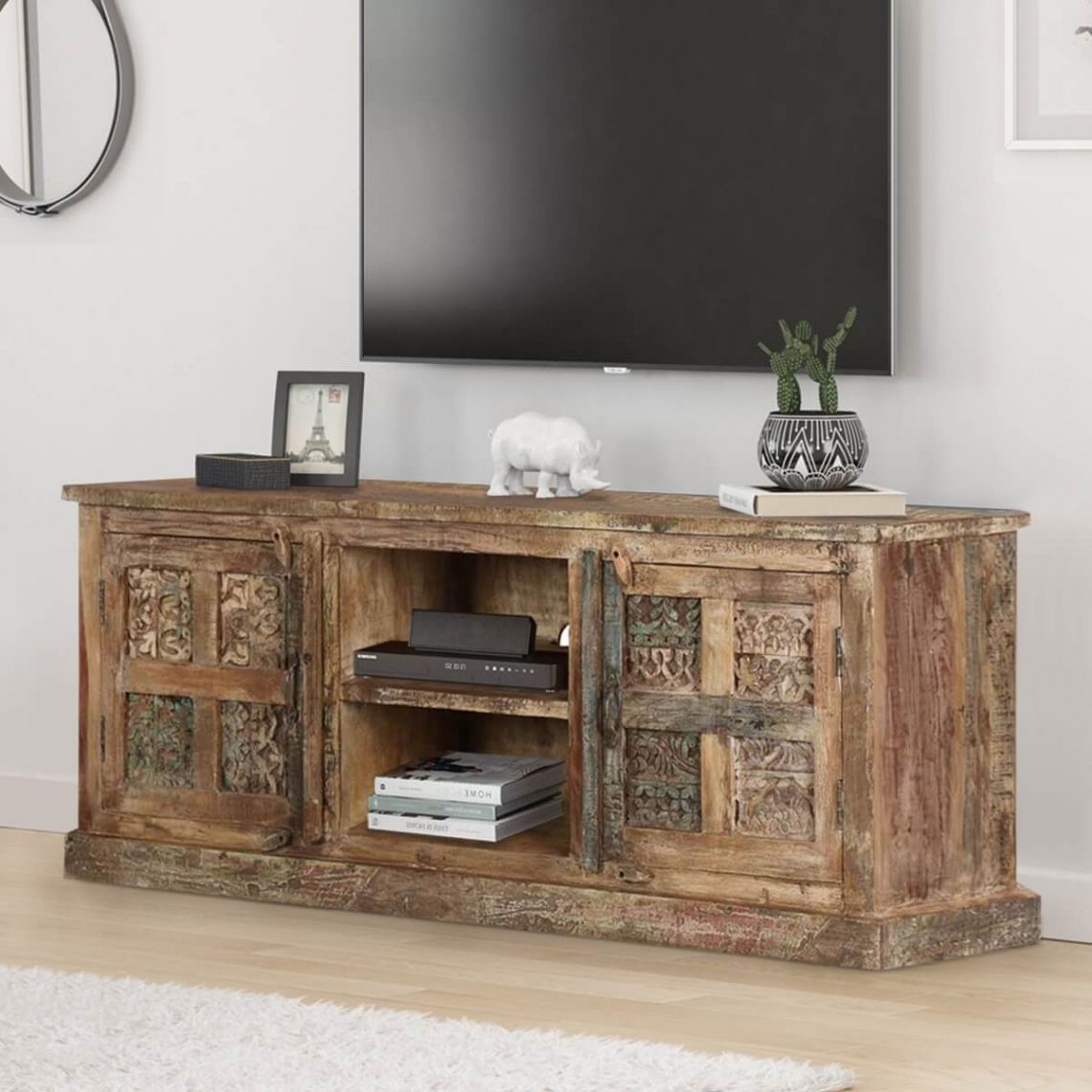 Lovely Distressed Wood Tv Stand | Ch20 Webmaster With Regard To Wooden Tv Stands (Photo 10 of 15)