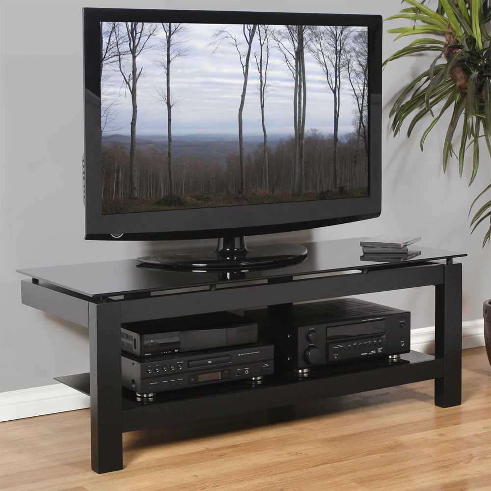 Low Profile 50 Inch Tv Stand – Black In Tv Stands Inside Modern Low Tv Stands (View 9 of 15)
