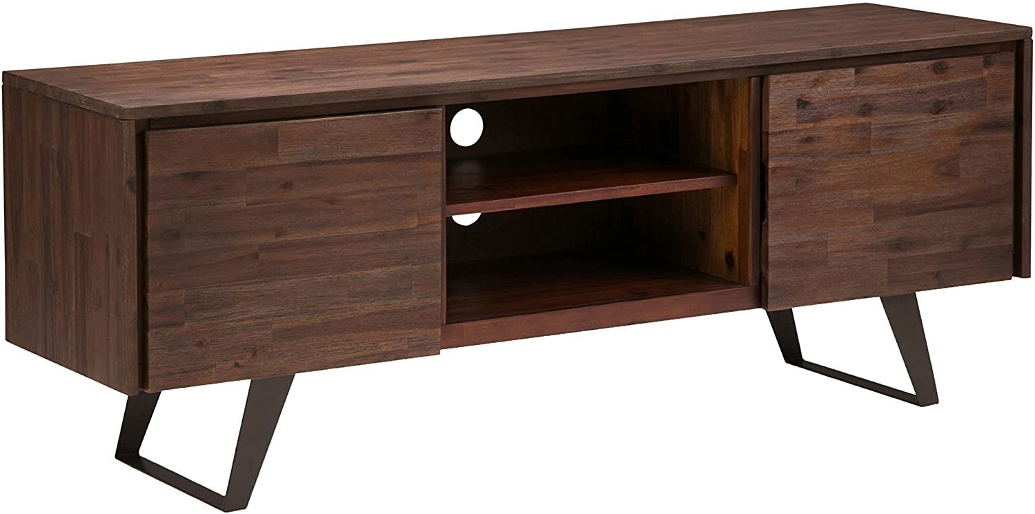 Lowry Solid Wood Universal Low Tv Media Stand, 63 Inch Pertaining To Wide Screen Tv Stands (Photo 8 of 15)