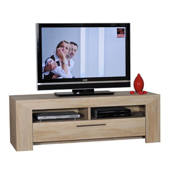 Lucena Light Oak Finish Lcd Tv Stand With 2 Shelf And Inside Tv Stands Cabinet Media Console Shelves 2 Drawers With Led Light (View 12 of 15)