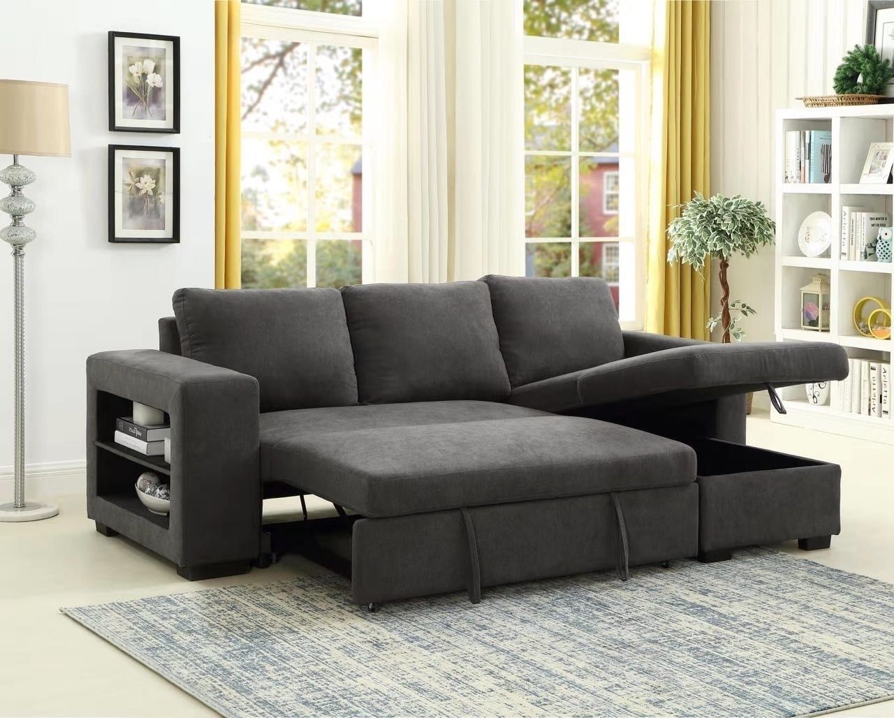 Lucena Reversible Sectional Sofa/sofa Bed With Storage For Hartford Storage Sectional Futon Sofas (Photo 10 of 15)