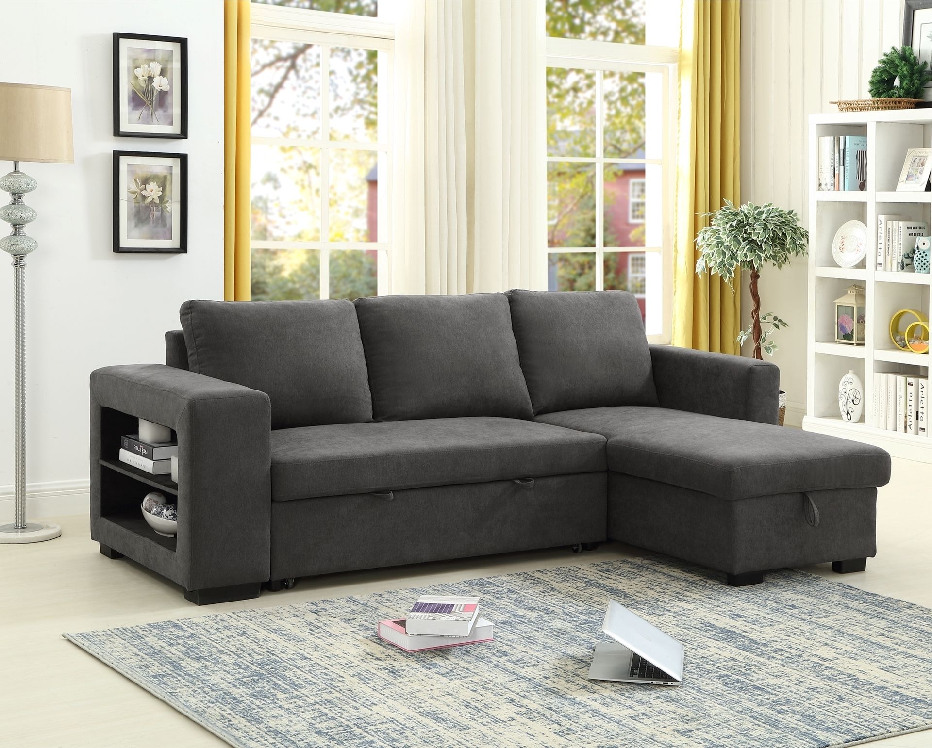 Lucena Reversible Sectional Sofa/sofa Bed With Storage Throughout Palisades Reversible Small Space Sectional Sofas With Storage (View 3 of 15)