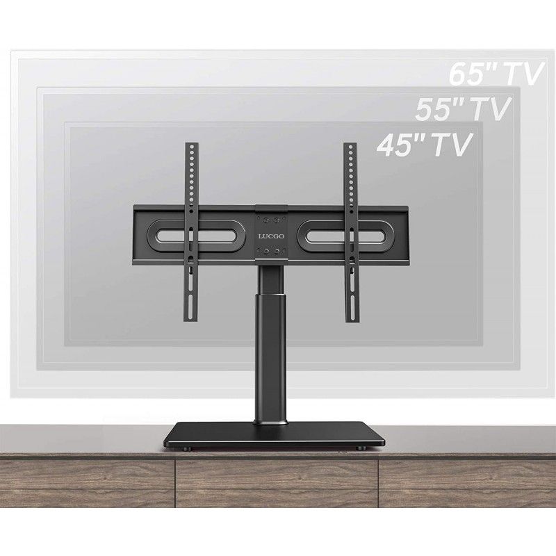 Lucgo Universal Tv Stand/base Tabletop Tv Stand With Throughout Modern Black Universal Tabletop Tv Stands (Photo 8 of 15)