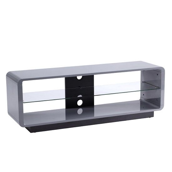 Lucia Lcd Tv Stand Large In High Gloss Grey With Glass With Cream Gloss Tv Stands (View 10 of 15)