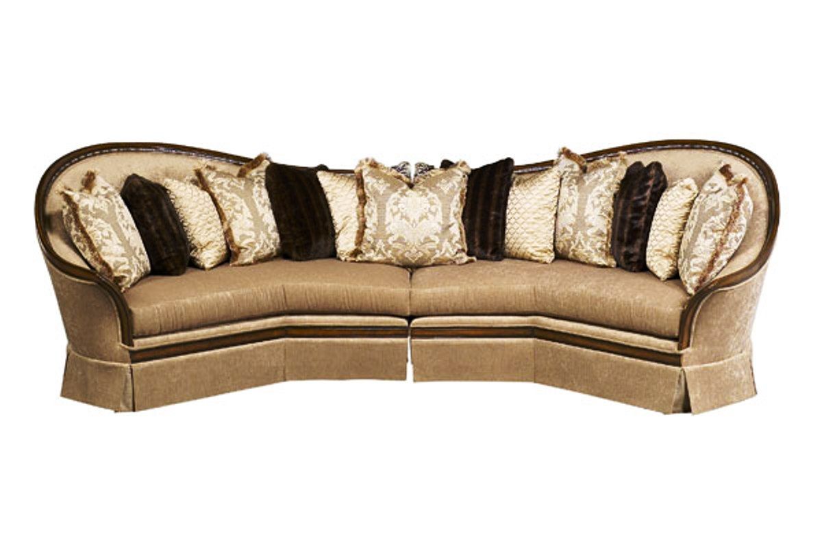 Luna Exposed Solid Wood Frame Sectional Sofa With Pillows Inside Luna Leather Sectional Sofas (View 10 of 15)