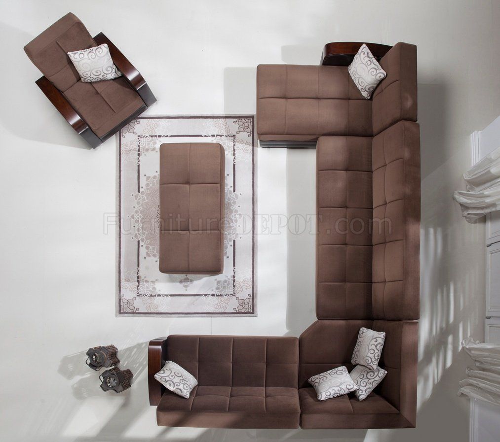 Luna Naomi Brown Modular Sectional Sofa In Fabricistikbal With Luna Leather Sectional Sofas (View 14 of 15)