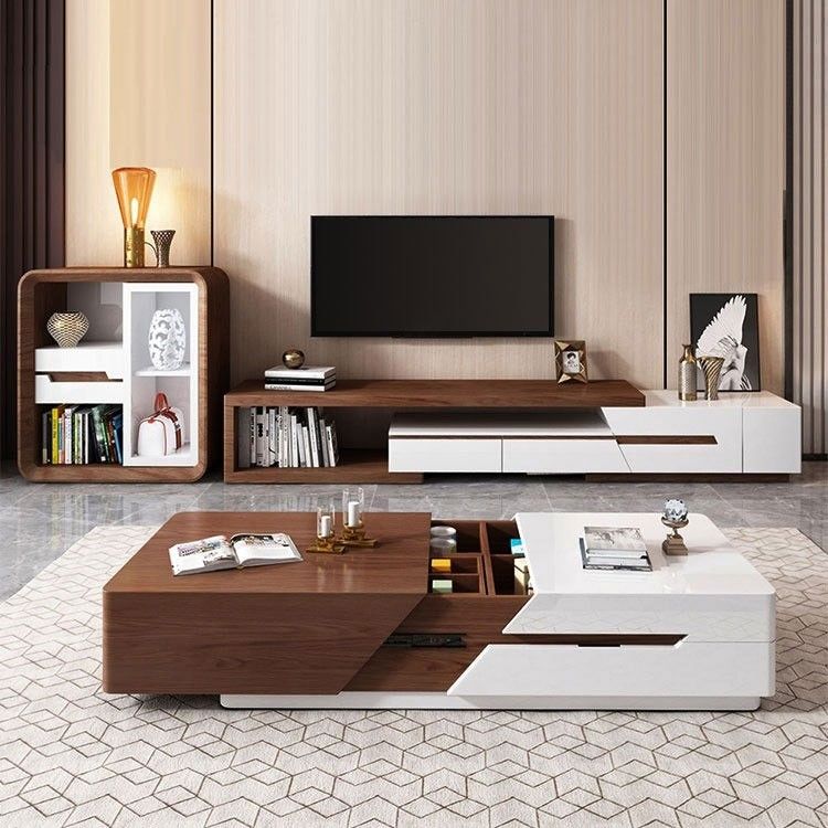 Luxury Modern Extendable Tv Stand Entertainment Cabinet For White And Black Tv Stands (View 5 of 15)