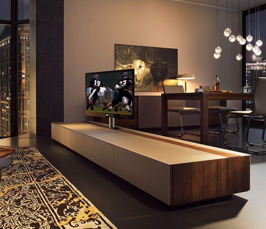 Luxury Rotating Flat Screen Tv Cabinet – Cubus – Wharfside With Wall Display Units And Tv Cabinets (View 11 of 15)