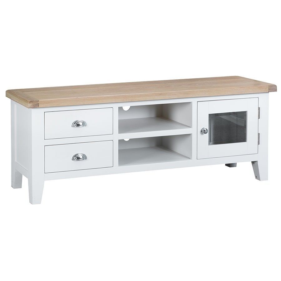 Madera Large Tv Unit – White | Large Tv Unit, White Throughout White Painted Tv Cabinets (View 4 of 15)