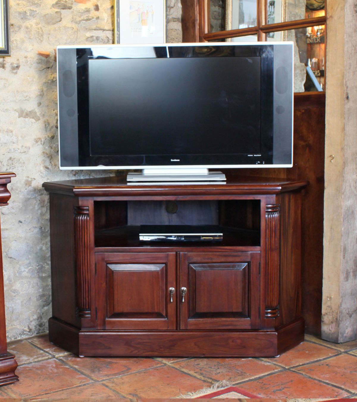Mahogany Corner Television Cabinet Was £765.00 Now £ (View 1 of 15)