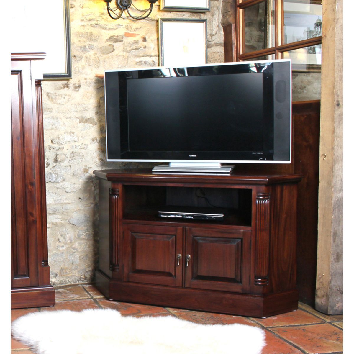 Mahogany Corner Television Cabinet – Wooden Furniture Store In Painted Corner Tv Cabinets (View 6 of 15)