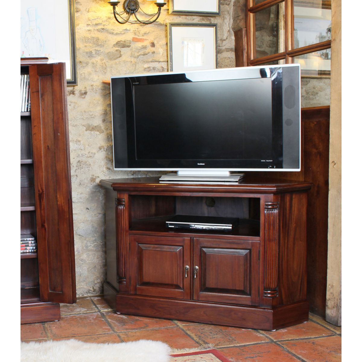 Mahogany Corner Television Cabinet – Wooden Furniture Store With Painted Corner Tv Cabinets (View 5 of 15)