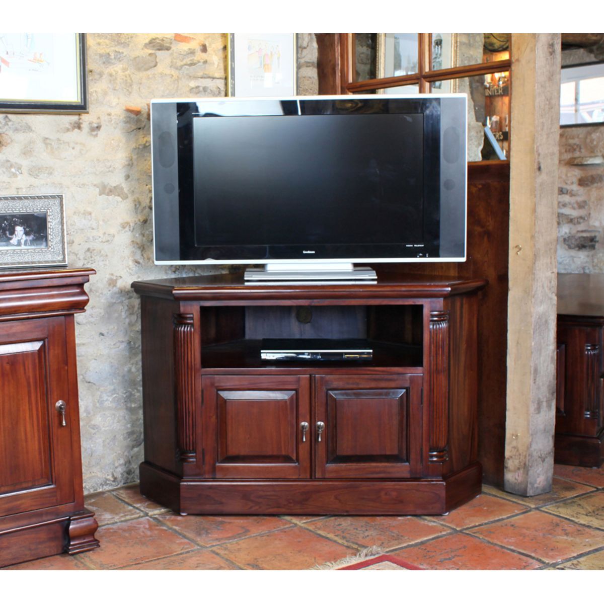 Mahogany Corner Television Cabinet – Wooden Furniture Store Within Living Room Tv Cabinets (View 11 of 15)