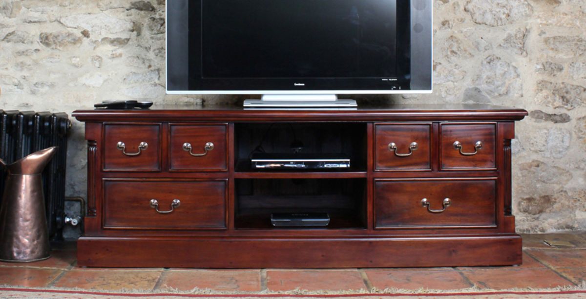 Mahogany Widescreen Television Cabinet Was £ (View 9 of 15)