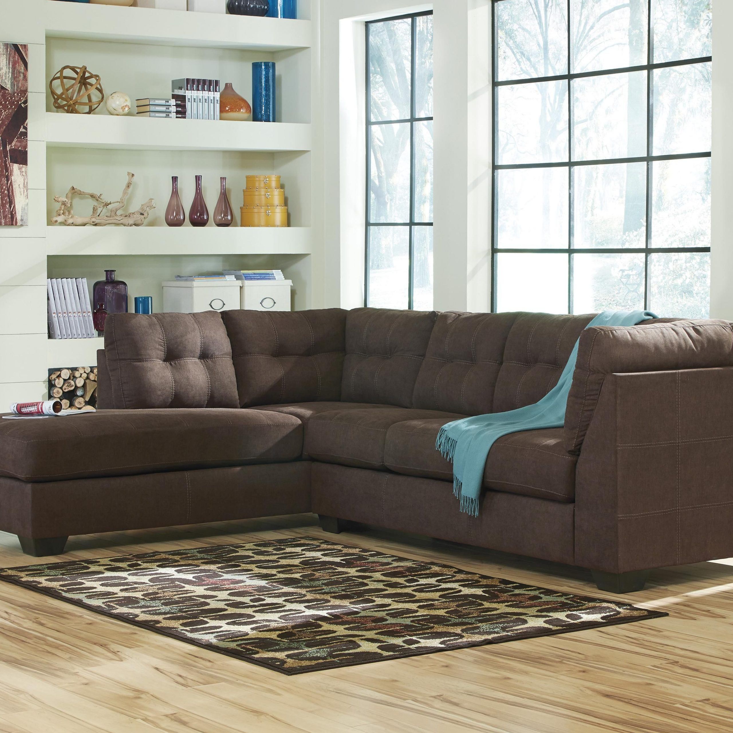 Maier – Walnut 2 Piece Sectional With Left Chaise Intended For 2pc Maddox Right Arm Facing Sectional Sofas With Chaise Brown (View 3 of 15)
