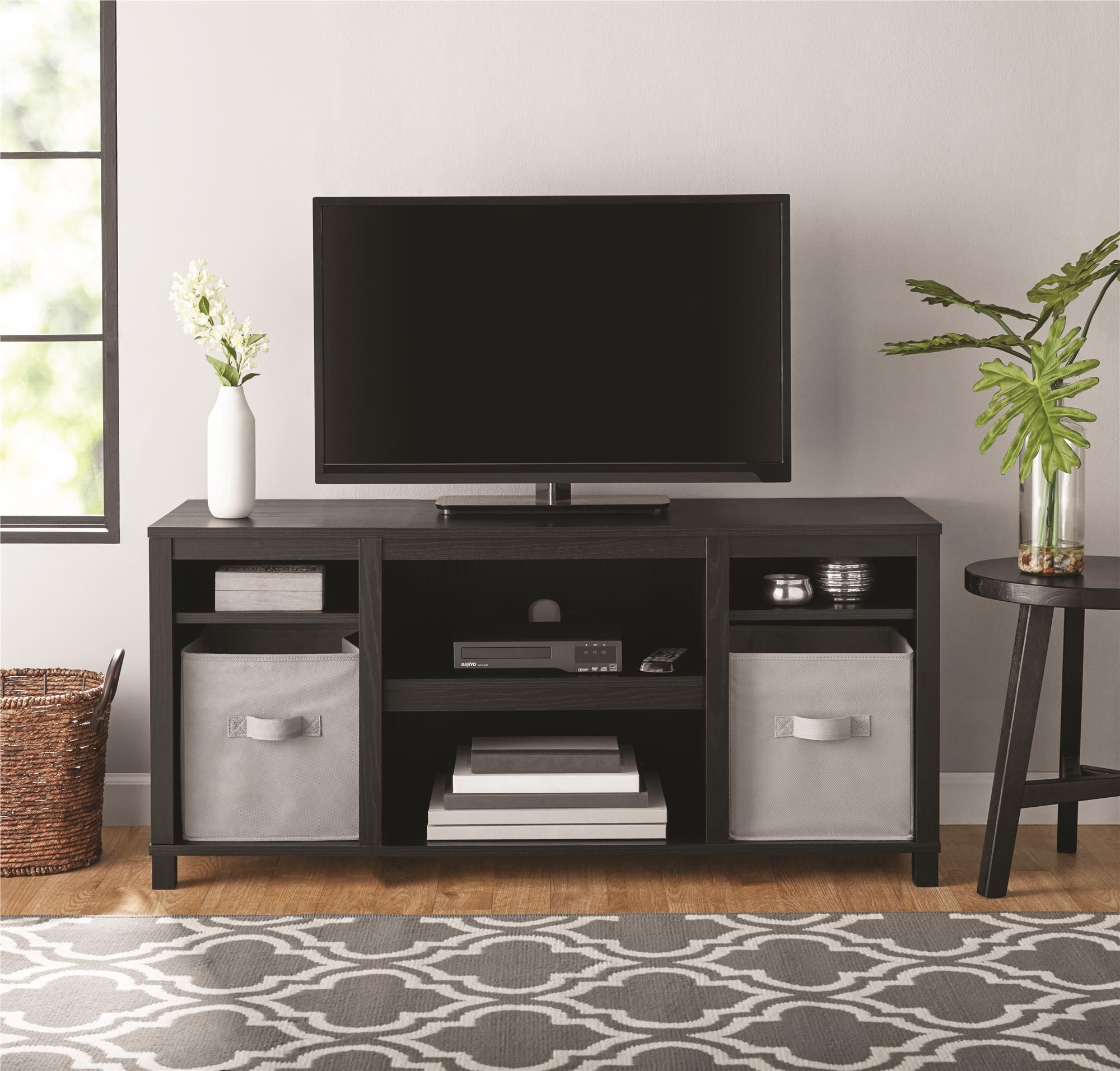 Mainstays Parsons Tv Stand For Tvs Up To 50", True Black Throughout Tv Mount And Tv Stands For Tvs Up To 65" (View 11 of 15)