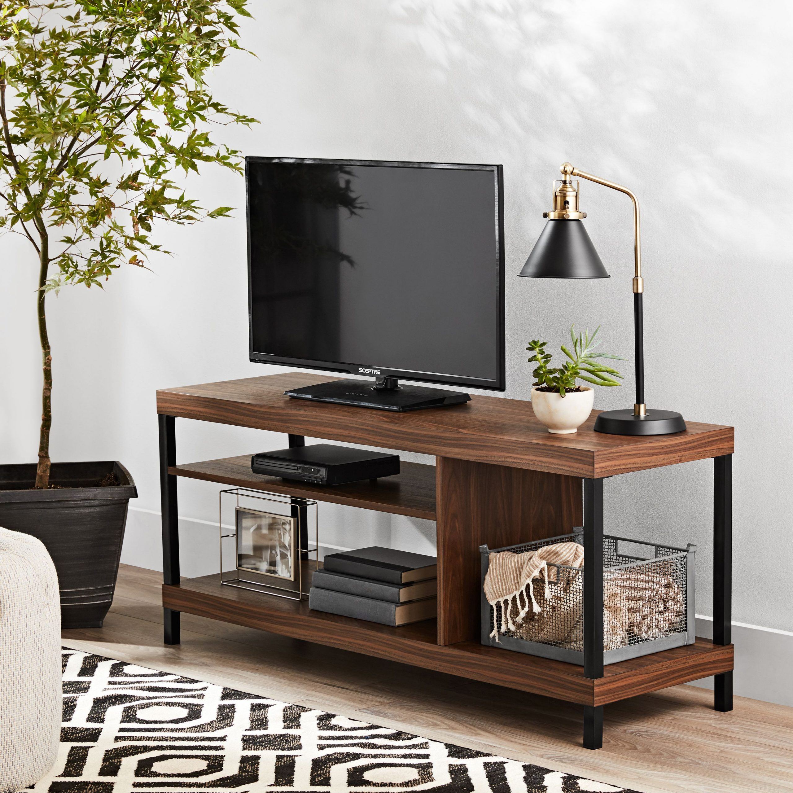 Mainstays Sumpter Park Collection Media Tv Stand For Tvs In Mainstays Parsons Tv Stands With Multiple Finishes (View 8 of 15)