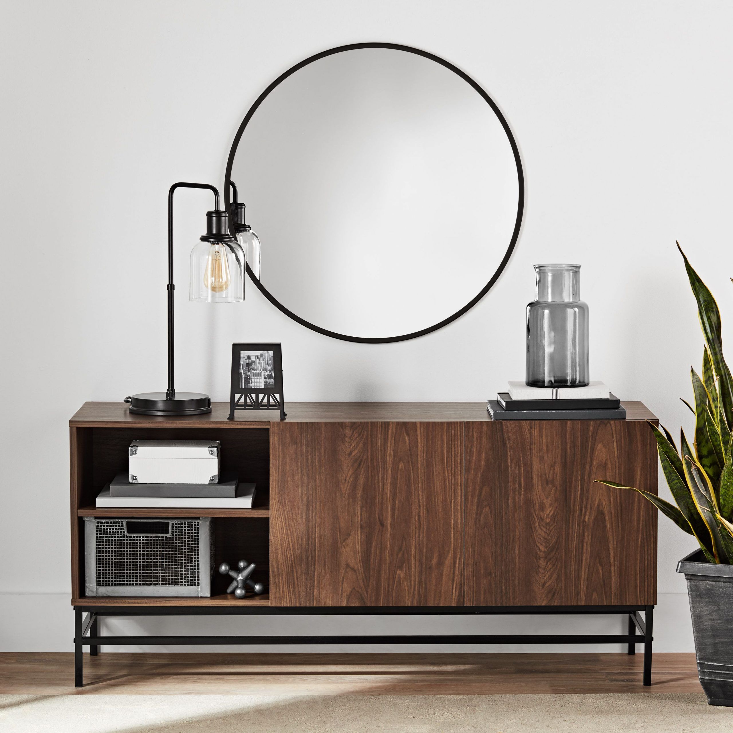 Mainstays Sumpter Park Console Table, Canyon Walnut Intended For Mainstays Parsons Tv Stands With Multiple Finishes (View 5 of 15)