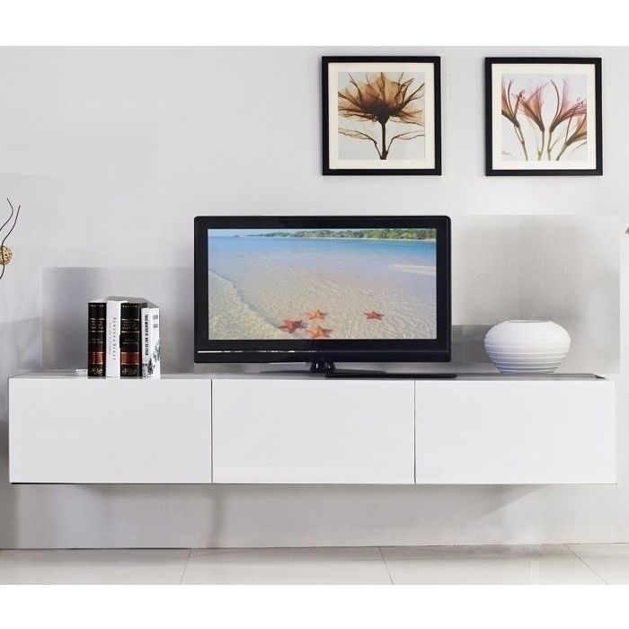 Majeston Floating Tv Cabinet In Gloss White  (View 7 of 15)