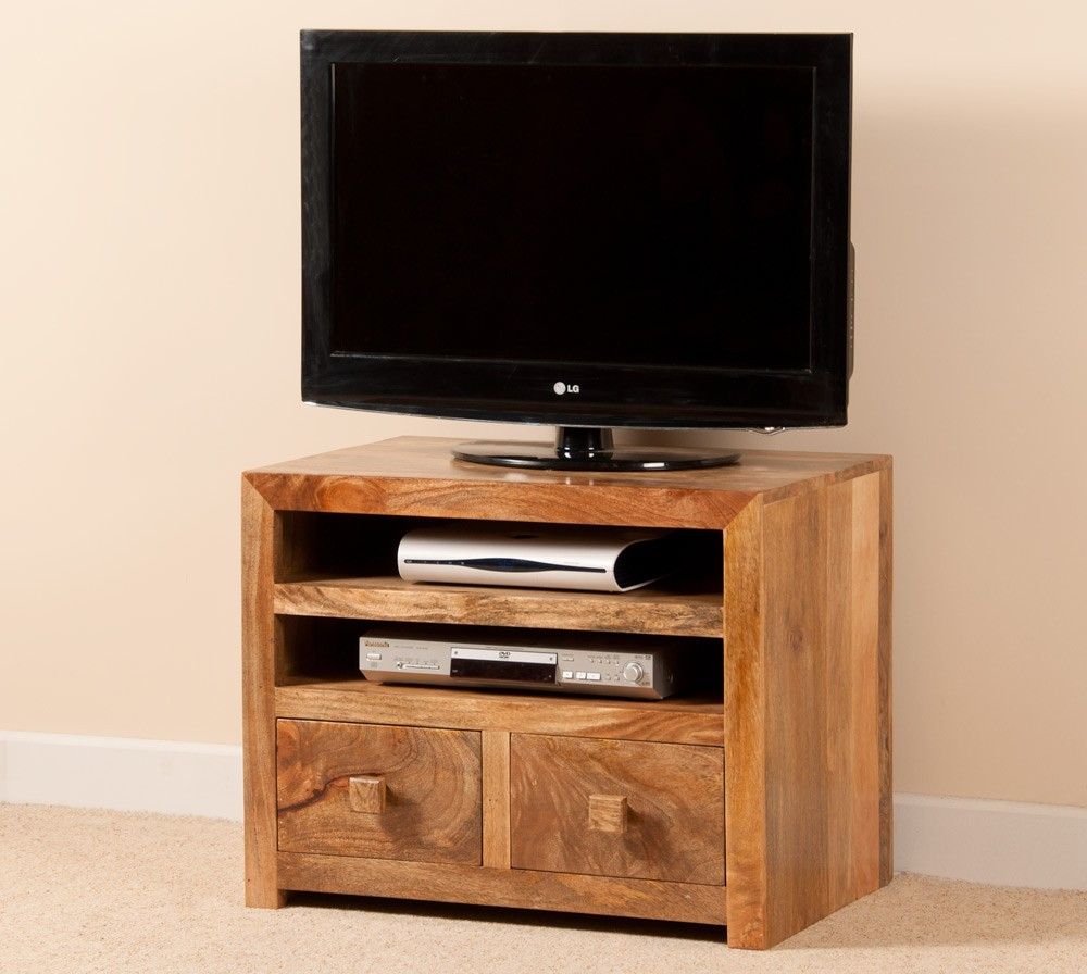 Mango Indian Wood Small Tv Stand | 32" Tv Unit | Casa With Wooden Tv Cabinets (View 8 of 15)