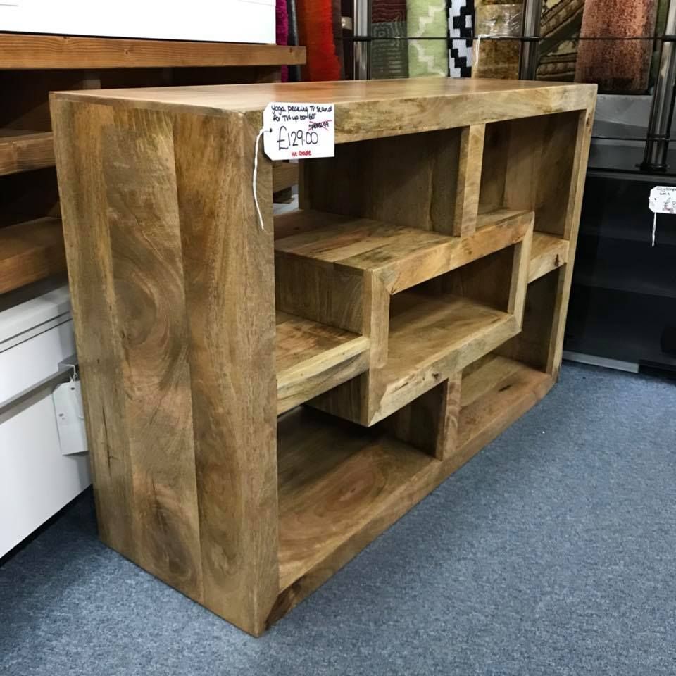Mango Wood Tv Stand For Tvs Up To 60 Inches – £129 # With Mango Wood Tv Cabinets (Photo 3 of 15)