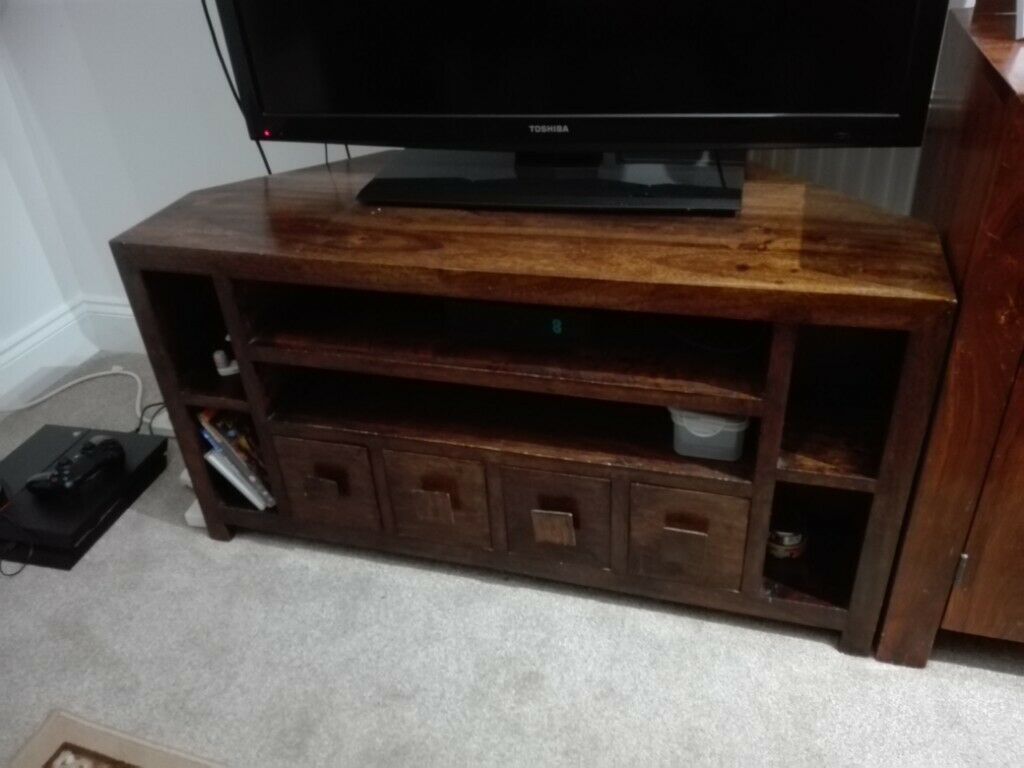 Mango Wood Tv Stand | In Whitstable, Kent | Gumtree Pertaining To Mango Wood Tv Stands (View 6 of 15)