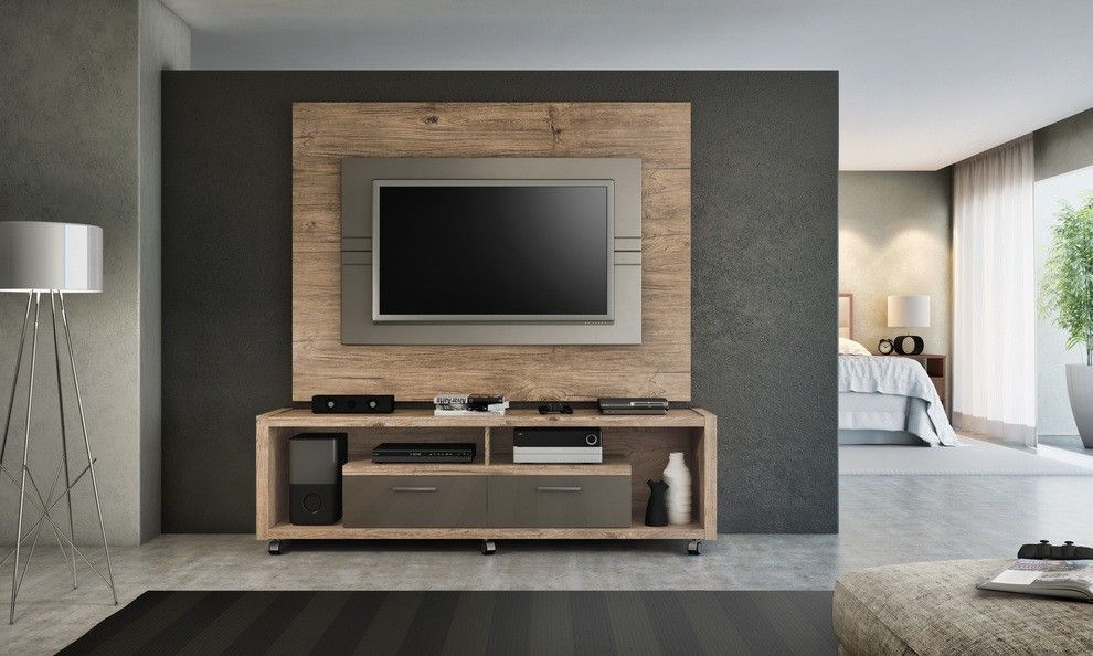 Manhattan Comfort Cornelia Tv Stand In Nature And Metallic With Regard To Stand Alone Tv Stands (Photo 4 of 15)