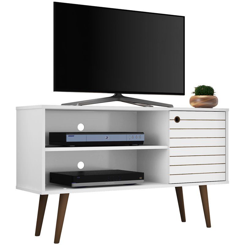 Manhattan Comfort Liberty 43" Tv Stand In White | Ebay In Mathew Tv Stands For Tvs Up To 43&quot; (View 14 of 15)