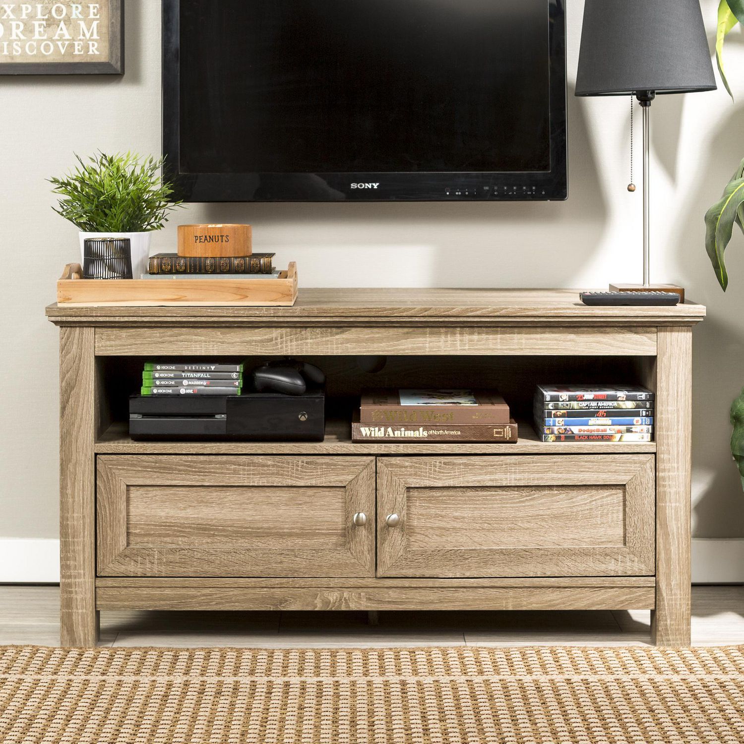 Manor Park Simple Rustic Tv Stand For Tv's Up To 48 Inside Antea Tv Stands For Tvs Up To 48&quot; (View 1 of 15)