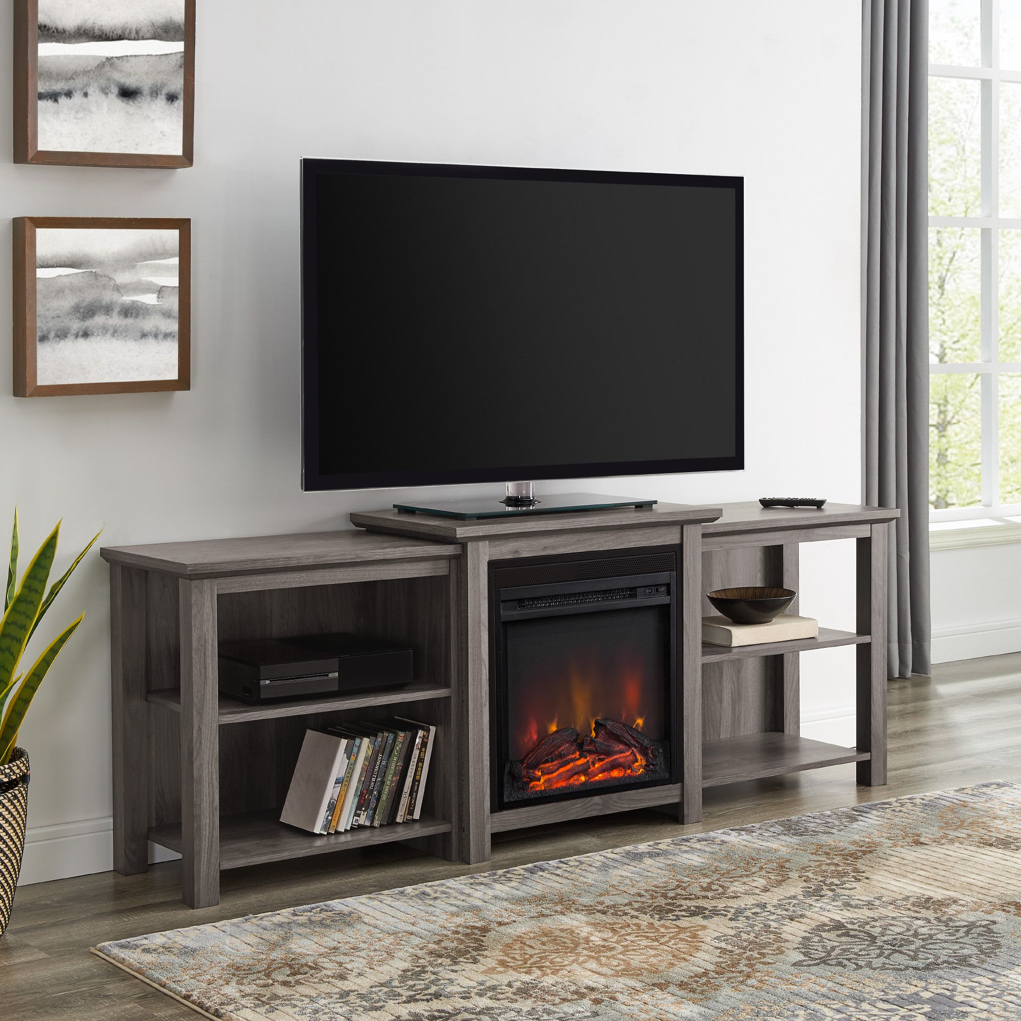 Manor Park Tiered Fireplace Tv Stand For Tvs Up To 78 Within Tenley Tv Stands For Tvs Up To 78" (View 2 of 15)