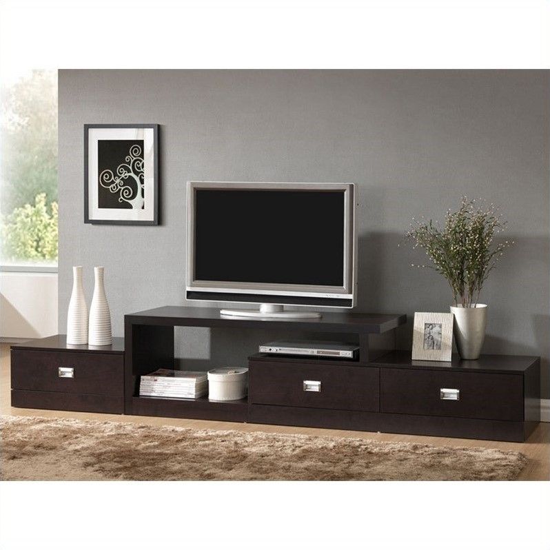 Marconi Asymmetrical Tv Stand In Dark Brown – Ftv 4125 With Regard To Long Tv Stands Furniture (View 6 of 15)